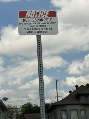 Warning sign in the Coltons Police Departments parking lot! If they can't monitor their own parking lot, how can they keep citizens safe?