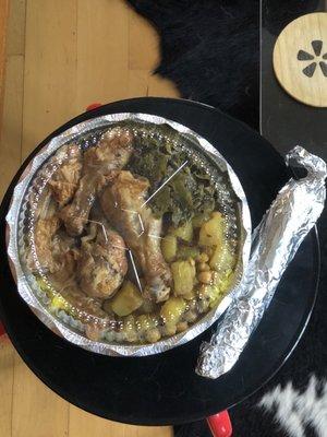 Large plate with Jerk Chicken