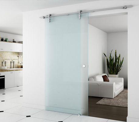 Frameless Acid EtchedGlass Panel Wall Slide / Room Divider by Classic Improvement Products www.chiproducts.com  866-567-0400