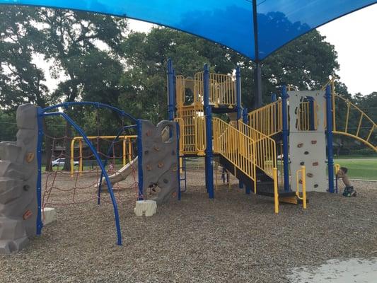 Nice summer evening at the park. Not too crowded, plenty of shade.