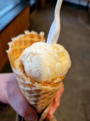 Buttercrisp Waffle Cones with Gooey Butter Cake and Salty Caramel