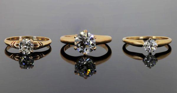 Antique Old Cut Diamond & Gold Engagement Rings