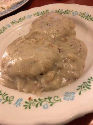 One biscuit and gravy