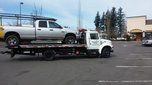 One of the RARE occasions where a Dodge Truck needed a tow.