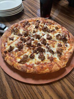 Meat lovers pizza medium