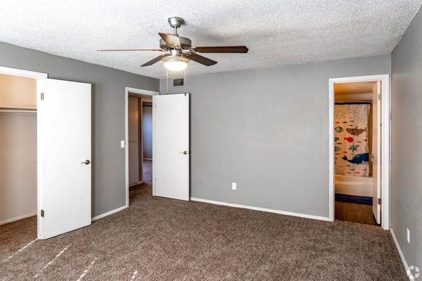 Bedroom area at Westwood Park apartments in Norman, Oklahoma.