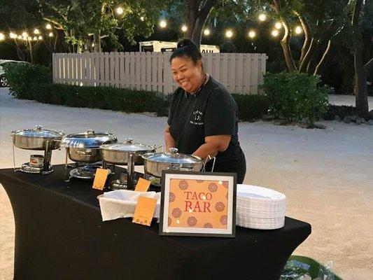 Lisa working that taco bar!