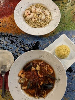 Shrimp Alfredo & Zarzuela de mariscos