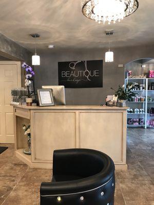 Beautique is beautiful! Front counter and I love that they offer Apple Pay!