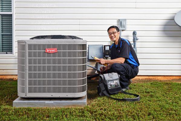 Our Coolray technician working on an HVAC system.