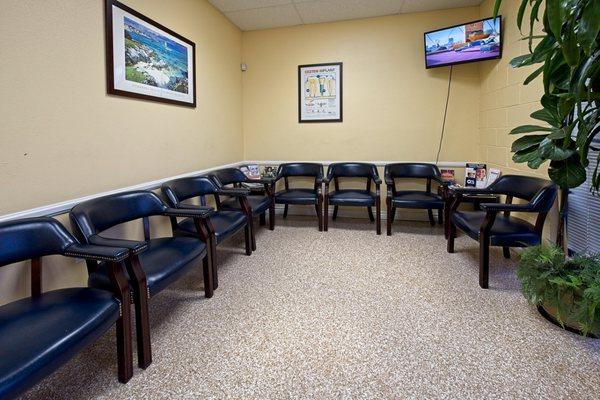 The waiting room of our Fontana dental office.