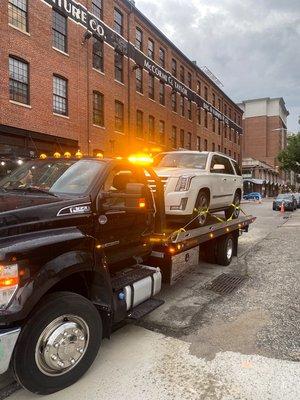 Lemek Automotive at work! Let tow that Cadillac!