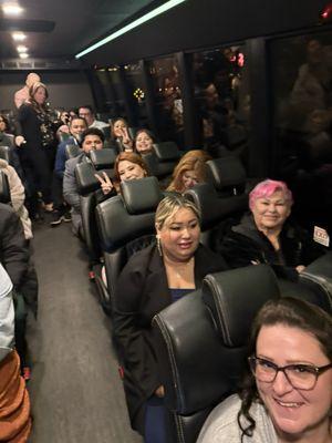 Guest boarding the shuttle back to our destination hotel.