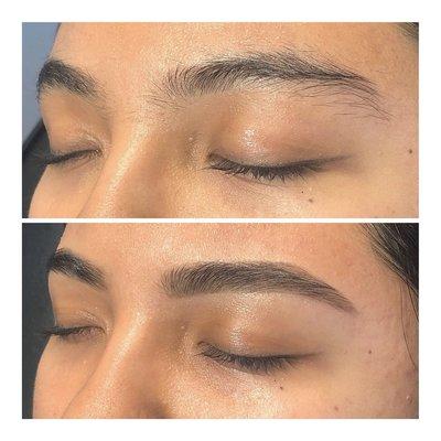 Before & After of a Brow Wax and Tint.