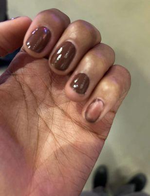 Gel polish peeled off the next day