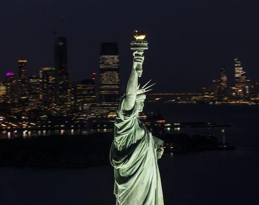 Statue of liberty at night