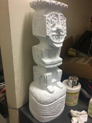 3 foot tall Tiki Room statue just finished being assembled and ready for paint.