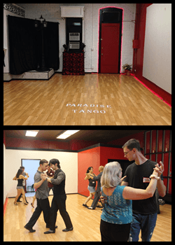 Our new dance studio location in Chinatown, Honolulu, HI and some our students from our Beginning Tango Class on Sunday.