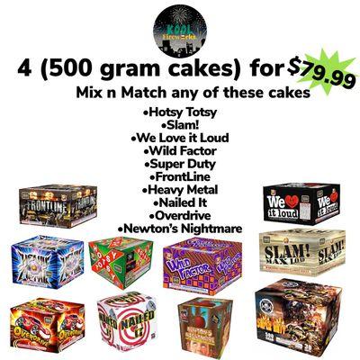 Mix n match deal! 4 (500 gram cakes) for only $79.99!!!