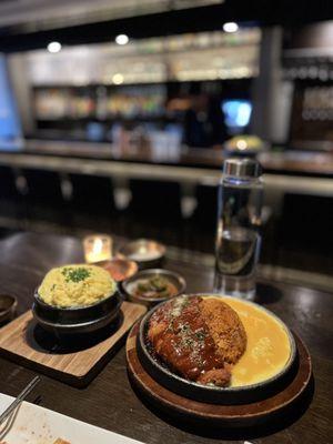 Egg Souffle and Kimchi Fried Rice with Chicken Katsu