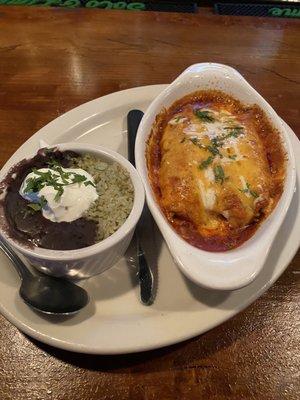 Enchiladas w/ Rice and Beans