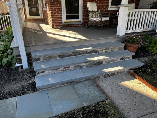 After, new schist stone steps with bluestone treads.