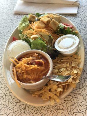 Taco soup and salad