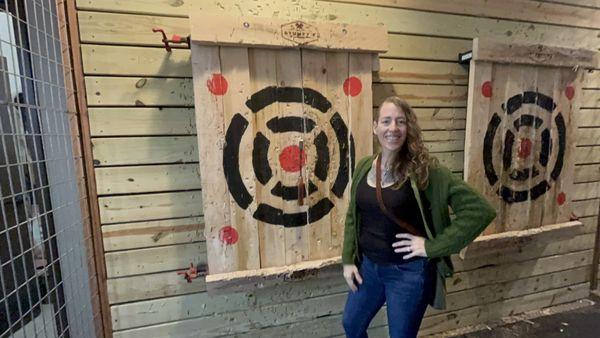 Celebrating my wife's birthday at Stumpy's and she was pretty close to a bullseye