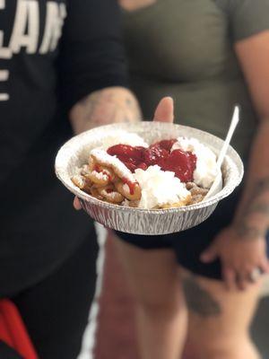 Strawberry funnel cake