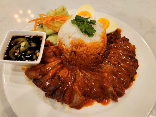 FOR WEEKENDS ONLY... Try our pleasantly tasty Kow Moo Dang ( B.B.Q Pork & Rice)