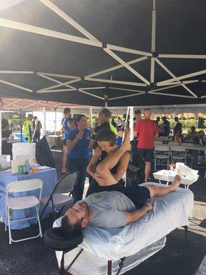 Helping athletes recovery quicker at Iron Joe's Turkey Ride.