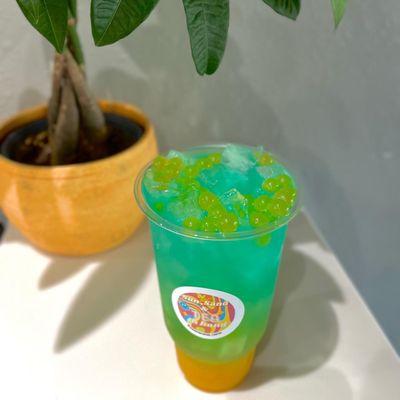 Ocean Wave energy drink with mango boba