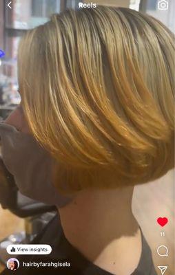 Hair cut short Bob