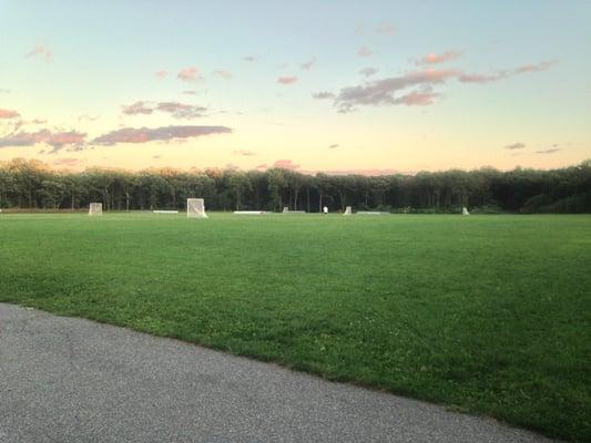 Main field, soccer/lacrosse/football games are held here. There's a half mile walking/running/biking loop all around it.