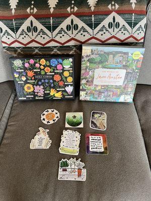 Puzzles and stickers