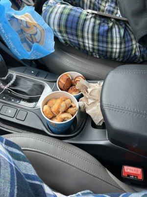 Cinnamon Sugar Pretzel Nuggets (bottom) and Mini Pretzel Dogs (top)