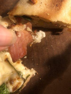 Meat found in my Veggie sandwich. I hadn't eaten meat in 3 years, thanks Dominoes!