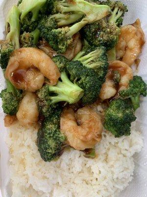 shrimp & broccoli w. white rice