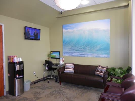 Help yourself to refreshments, TV, and surfing the internet while you are here.