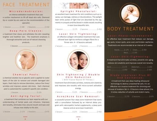 Beauty Health Brochure Back - created by UZ Marketing