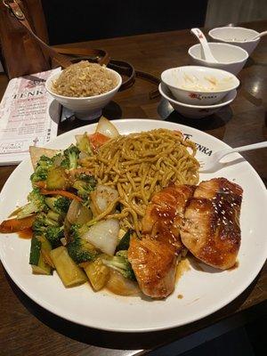 H6. Hibachi Salmon Fried Rice Side Noodle Side Vegetable