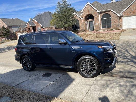 Nissan Armada Platinum 2022 that was delivered to my house by the awesome people at D&M leasing.  Thank you Steve Ealy!