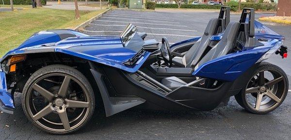 Just In - 2018 Blue Polaris Slingshot - Eyecatching & Available to Rent