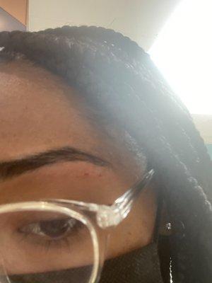 Eyebrow with cuts