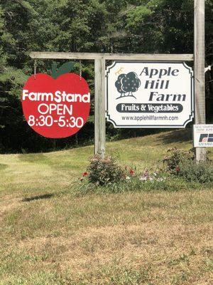 Sign at entrance road