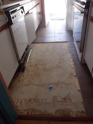 Damaged kitchen floor