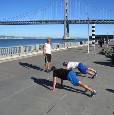 Outdoor bootcamp class with Tradeshift