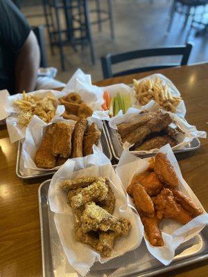 Garlic Parmesan Fries, Onion Rings, 4 Piece Ribs Combo