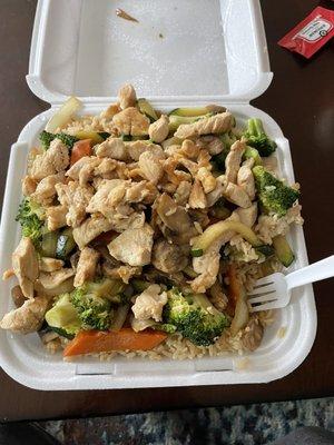 This is the veggie, but my boyfriend had so much chicken that he added it to mine!