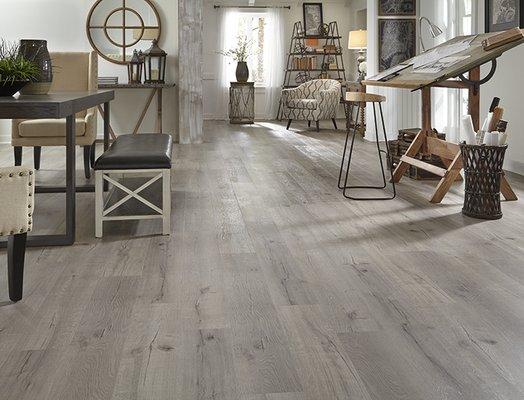 CoreLuxe Driftwood Hickory engineered vinyl plank